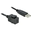 „Delock Keystone“ modulis USB 2.0 C lizdas > USB 2.0 A kištukas su kabeliu