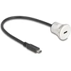 DeLOCK 88183, 0.3 m, USB C, USB C, Juodas, Sidabrinis