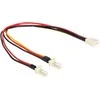 Intern Delock Lüfter Y Kabelis 3 Pin Buchse > 2 x Molex 3 Pin Stecker 22cm