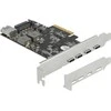 Delock PCI Express x4 kortelė su 4 x USB Type-C + 1 x USB Typ-A – „SuperSpeed USB 10 Gbps“ – žemo profilio formatas