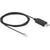 Delock adapterio kabelis USB Type-A į serijinį RS-232 RJ12 2 m