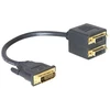 DeLOCK adapteris DVI25 M > 2x DVI25 F, 0,2 m, DVI-I, DVI, vyriškas, moteriškas, juodas