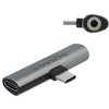 Adapteris USB Delock USB-C - Jack 3.5mm + USB-C Pilka (64186)