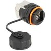 „DeLOCK“ kabelio jungtis RJ45 lizdas į Cat.6A LSA su apsauginiu dangteliu, atsparus vandeniui, RJ45/Cat.6A LSA, juoda, tiesi, metalinė, plastikinė, Cat6a, S/UTP (STP)
