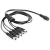 MAITINIMO KABELAS DC 5,5X2,1MM(F)->5X DC(M) 0,5M JUODA DELOCK