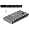 „Delock“ „DisplayPort KVM“ jungiklis, 8K, 30 Hz, su USB, 5 Gbps