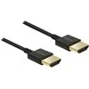 DELOCK kabelis didelės spartos HDMI su eternetu – HDMI-A kištukas > HDMI-A vyriškas 3D 4K 1 m Slim Premium