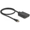 Delock Delock HDMI Switch 2 x HDMI in zu 1 x HDMI out 8K 60 Hz mit integriertem Kabelis 50 cm
