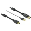 DELOCK HDMI M DisplayPort M 4K laidas 7m maitinamas USB A M juodas