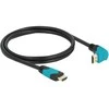 „DeLOCK“ didelės spartos HDMI kabelis, kištukas, tiesus į kištuką, 90° kampu žemyn, 48 Gbps, 8K, 60 Hz, 1 m, 1 m, HDMI A tipo (standartinis), HDMI A tipo (standartinis), 3D, 48 Gbit/s, juodas, mėlynas