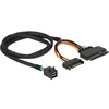 „Delock“ kabelis SAS SFF-8643 -> SAS U.2 SFF-8639 + SATA maitinimo šaltinis, 75 cm