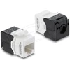 Delock Keystone Module RJ45 jack to LSA Cat.6 UTP tool-free juodas / baltas, Flat, juodas, baltas, RJ-45, LSA, Female, 22/24 (90802)