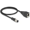 DELOCK M12 adapterio kabelis, D kodavimo, 4 kontaktų ST į RJ45, lizdas, 50 cm