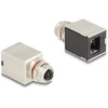 Delock M12 Adapteris X-kodowany 8 Pin gniazdo do RJ45 gniazdo Cat.6A STP ekranowany prosty (60087)