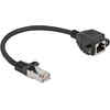Delock DeLOCK Przedłużacz kabla sieciowego S/FTP RJ45 męski do RJ45 żeński Cat.6A 25 cm juoda