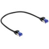 Delock Delock - Tinklo kabelis - RJ-45 (M) iki RJ-45 (M) - 25 cm - 4,5 mm - S/FTP - CAT 6a - Be halogenų, be kablio - juodas
