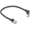 Delock DeLOCK Kabelis sieciowy RJ45 Cat.6A S/FTP Slim w górę pod kątem 90/prosty 0,25 m juoda