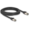 Delock DeLOCK RJ-45 tinklo kabelis Cat.6a U/FTP itin lankstus (juodas, 3 metrai, vidinis nerūdijančio plieno apvalkalas)
