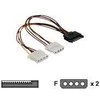 Delock Cable Power SATA 15pin > 2x 4pin Molex lizdas 20cm
