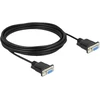 Delock RS-232 Kabelis szeregowy D-Sub9 gniazdo do gniazda Nullmodem su wąską obudową wtyku 5 m (86607)