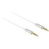 Delock Jack kabelis 3,5 mm 4 kontaktų kištukinis ir vyriškas Ultra Slim 0,5 m baltas