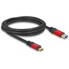 Kabelis USB Delock USB-A - USB-C 2 m Juodai-raudona (80618)