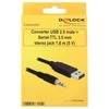 USB kabelis Delock USB-A - mini Jack 3,5 mm 1,8 m Juodas (83115)