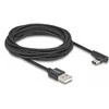„DeLOCK“ USB 2.0 laidas, kampinis, USB A tipo kištukas - USB C tipo kištukas, 3 m, juodas, 3 m, USB A, USB C, USB 2.0, 0.48 Gbit/s, juodas