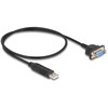 Kabelis USB Delock USB-A - RS-232 0.5 m Juodas