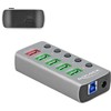 HUB USB Delock Hub USB 5 Gbps su 4 Portami + 1 Portem ładowania + 1 Portem USB-C PD 3.0 su przełącznikiem i podświetleniem