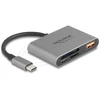 Skaitytuvas Delock USB-C kortelių skaitytuvas SD ir Micro SD atminties kortelėms + USB 10 Gbps A tipo prievadas ir USB C tipo PD 2.0 85 W