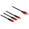 DELOCK USB įkrovimo kabelis 3 in 1, skirtas Lightning / Micro USB / USB Type-C 30cm