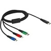 Delock USB Ladekabel 3 viename USB Type-C zu Lightning / Micro USB / USB Type-C