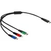 Delock USB Ladekabel 3 viename USB Type-C zu Lightning / Micro USB / USB Type-C