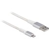 Delock USB Daten- und Ladekabel fur iPhone, iPad, iPod DuPont Kevlar baltas 3 m