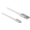 Delock USB Daten- und Ladekabel fur iPhone, iPad, iPod DuPont Kevlar baltas 3 m