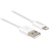 Delock Atblokuokite USB duomenų ir įkrovimo laidą, skirtą iPhone™, iPad™, iPod™, baltas 15 cm