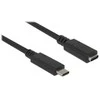 DELOCK ilgintuvas SuperSpeed USB USB 3.1 Gen 1 USB Type-C vyriškas > moteriškas 3 A 1,0 m juodas
