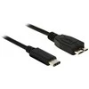 USB kabelis Delock USB-C - mikroUSB 1 m Juoda (83677)