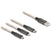 Delock USB RGB Ladekabel 3 in 1 Typ-A zu Lightning™ / Micro USB / USB Type-C™ 1,20 m