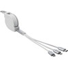 „DeLOCK USB Type-C™ 3 viename ištraukiamas įkrovimo laidas, skirtas „Lightning™“ / „Micro USB“ / USB Type-C™, baltas, 0,98 m, USB C, USB C/Micro-USB B/Lightning, USB 2.0, sidabrinis, baltas