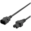 DELTACO 2m įžemintas laidas IEC 6320 C15 - IEC 6320 C14, 250V / 10A, juodas DEL-116B
