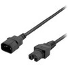 DELTACO 2m įžemintas laidas IEC 6320 C15 - IEC 6320 C14, 250V / 10A, juodas DEL-116B