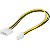 Inline Adapterio laidas DELTACO 4 kontaktų į ATX12V, 0,3 m / SSI-40