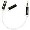 Adapteris DELTACO 3.5mm M - 2x3.5mm F, 0.1m, baltas lankstus / AUD-206