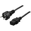 DELTACO kabelis CEE 7/7 į IEC 60320 C19 , max 250V / 16A, 2m, juodas DEL-109T