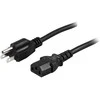 Cable DELTACO between device and wall outlet, straight NEMA 5-15 to straight IEC 60320 C13, max 125V / 15A, 2m, juodas, juodas / DEL-109US