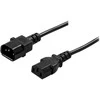 DELTACO DEL-112-50 - Maitinimo prailginimo kabelis - IEC 60320 C14 į IEC 60320 C13 - AC 250 V - 10 A - 50 cm - tiesi jungtis - juodas