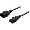 DELTACO kabelis, IEC 60320 C14 iki - IEC 60320 C13, max 250V / 10A, 5m , juodas DEL-113B