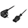 DELTACO kabelis, CEE 7/7 - IEC C13, 0.2 , iki 250V / 10A, 0.2m, juodas DEL-109-20